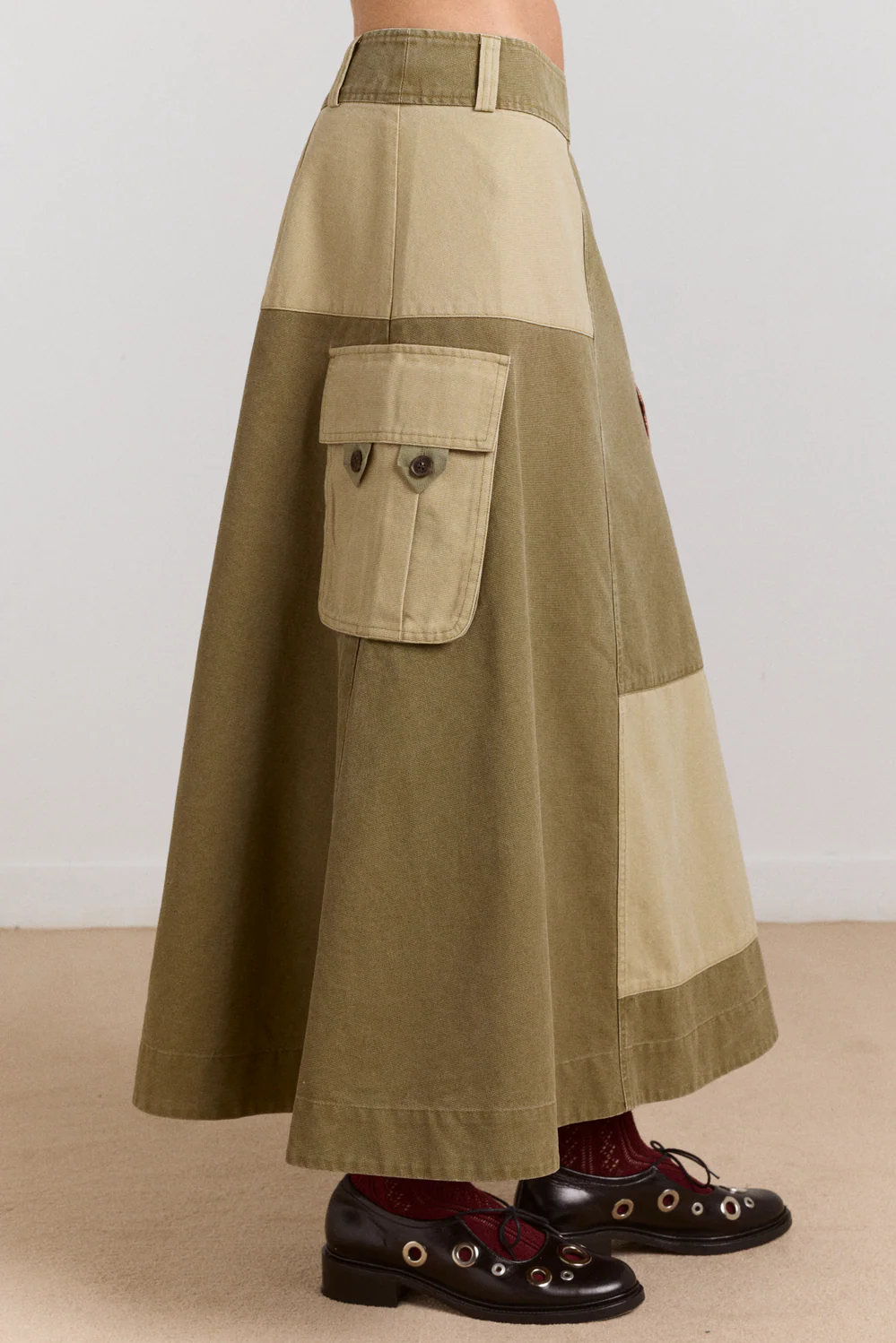 marcelle barn midi skirt - olive
