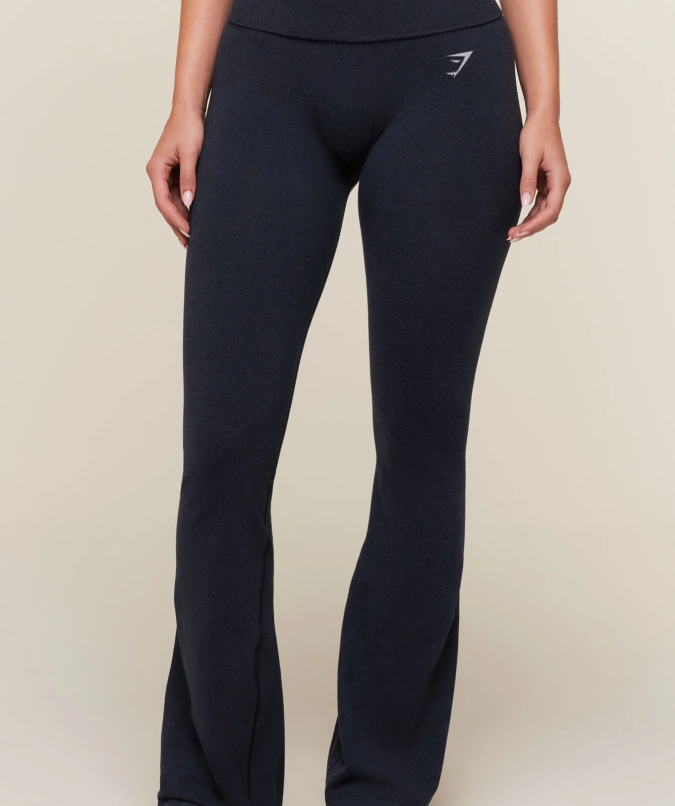 CottonMove™ Flared Leggings - Deep Blue Marl