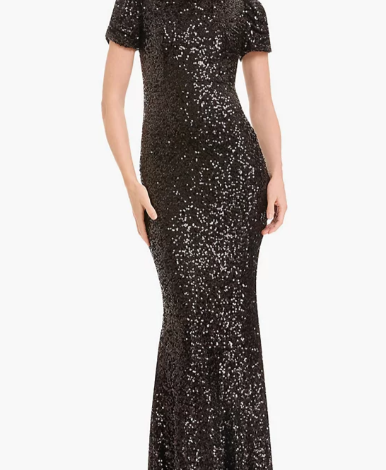 Women's Kenzie Short-Sleeve Sequin Mermaid Gown