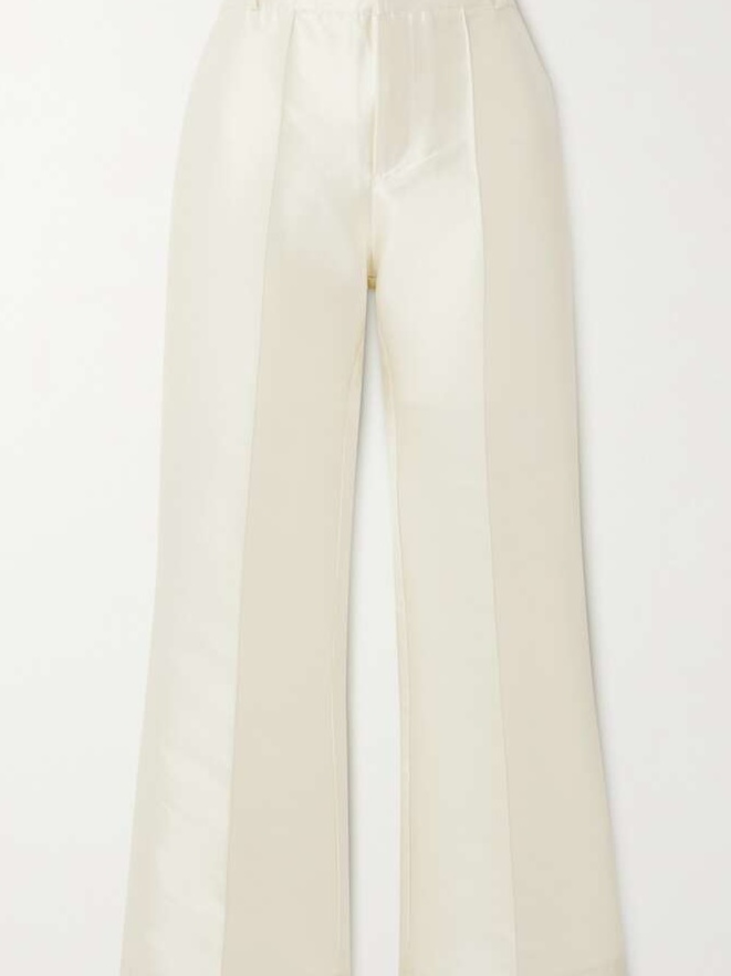 Yoshitomo pleated faille wide-leg pants