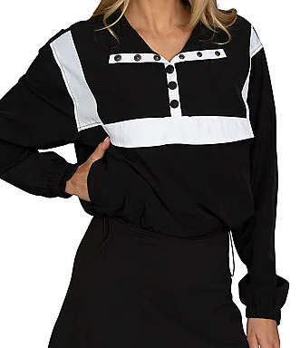 AirGlyde Button Up Long Sleeve Cropped Windbreaker