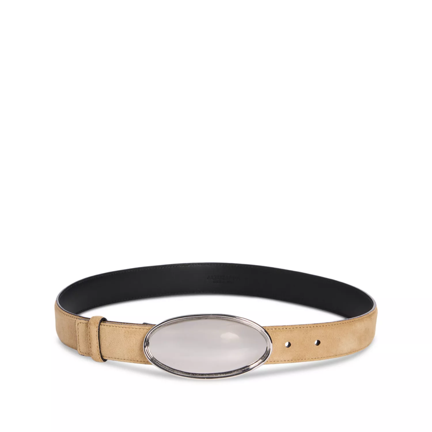 Women's Oval Plaque Suede Belt
