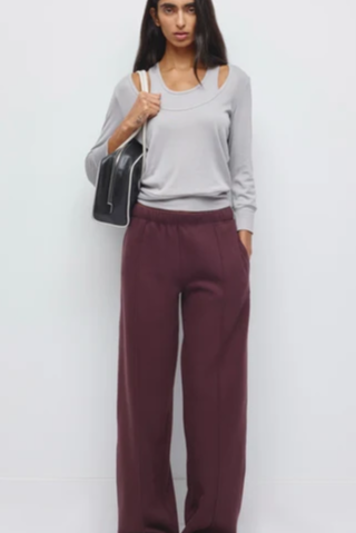 Women's Cozy Track Pant in Chocolate Plum