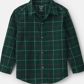 Carters Toddler Boys Long Sleeve Cuffed Regular Fit Button Down Shirt