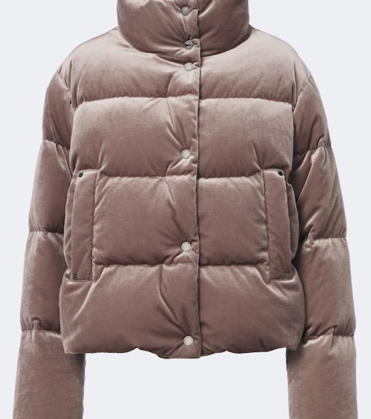 Oliva velvet down jacket