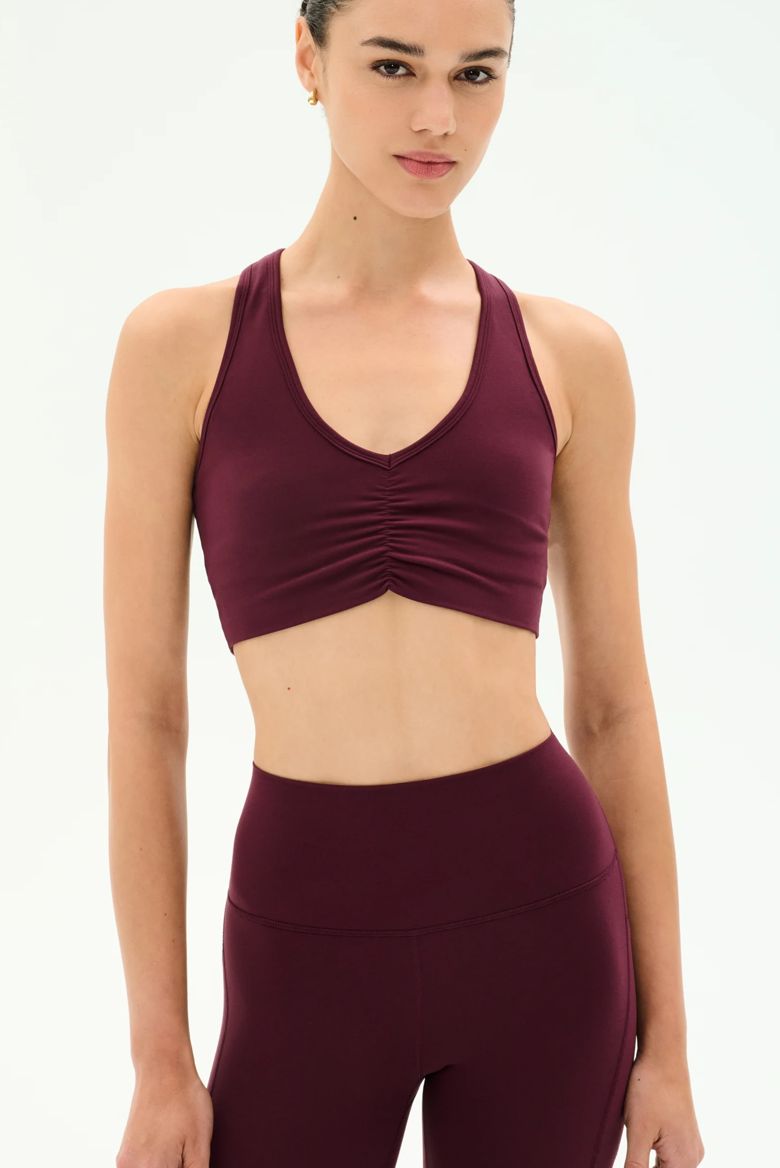 Airweight Bra With Ruching - Dark Cherry