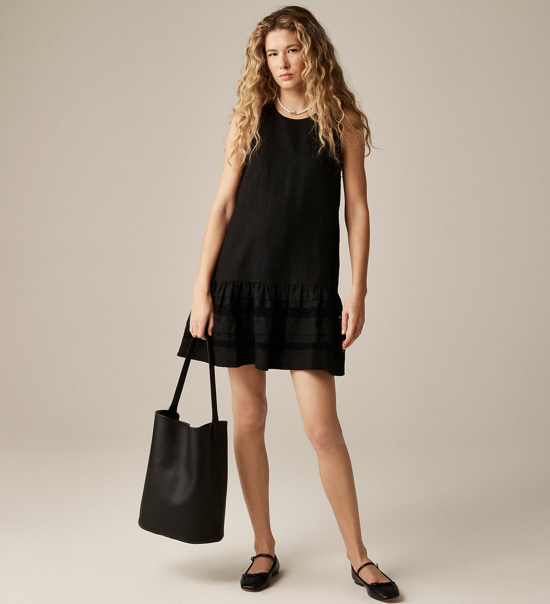 Maxine ruffle-trim dress in linen
