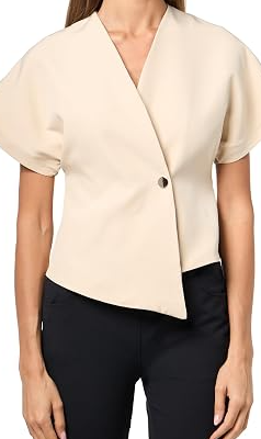 Womens Woven Button Cap Sleeve Top