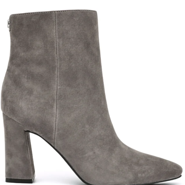 Reraye Block Heel Ankle Leather Booties