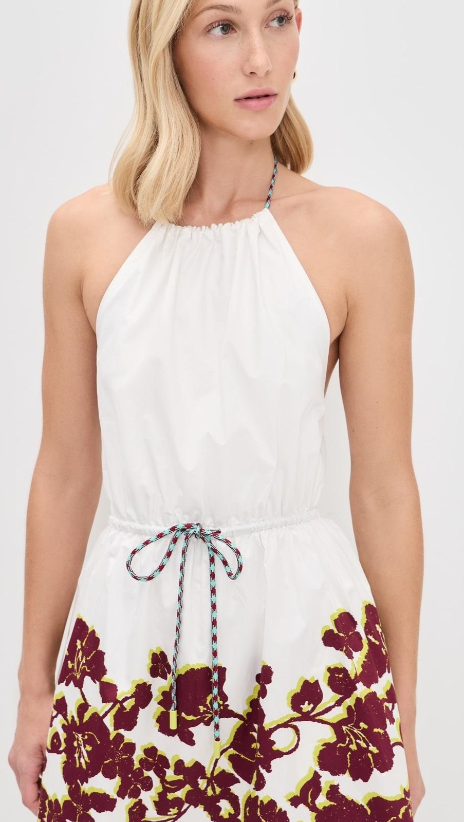 Chili Print Tie Front Mini Dress