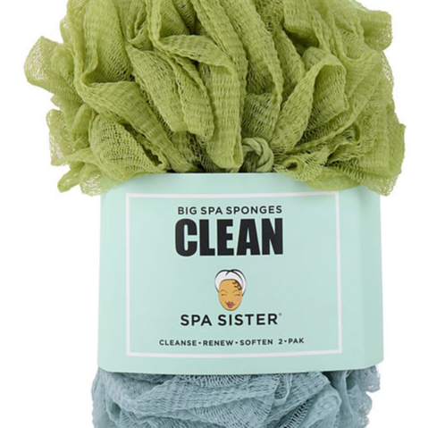 Spa Accessories Spa Sister Jumbo Sponge 2 Pack (Green & Marine)