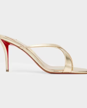 80mm Mulazee Metallic Leather Sandals