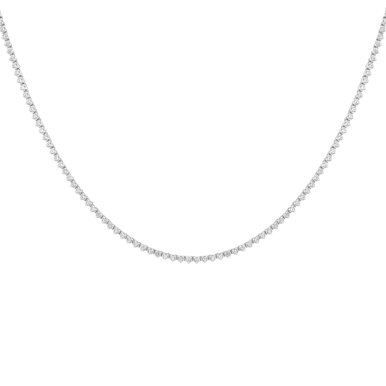 Lab Grown White Sapphire Barely There Tennis Necklace