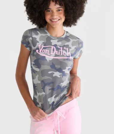Von Dutch Leopard Print Graphic Baby Tee