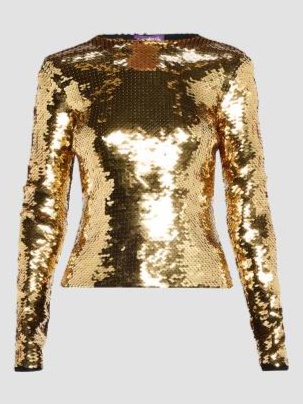 Sequined Long-Sleeve Top