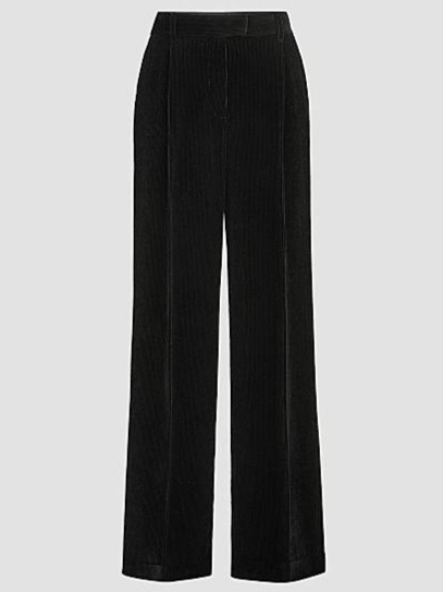 Sparkling Corduroy Loose Pleated Trousers with Monili