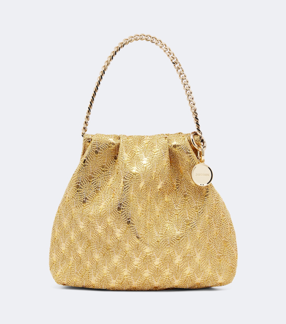 Mini lamé top-handle bag