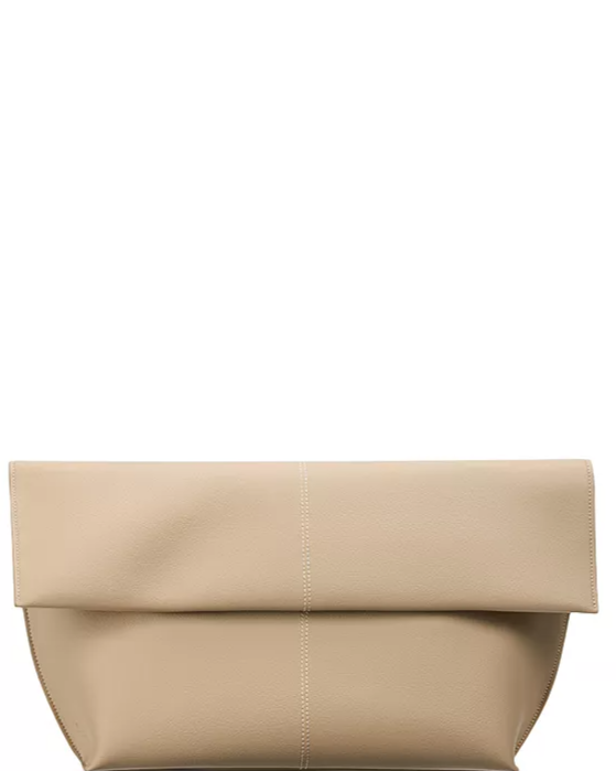 Seamed Clutch - Sand
