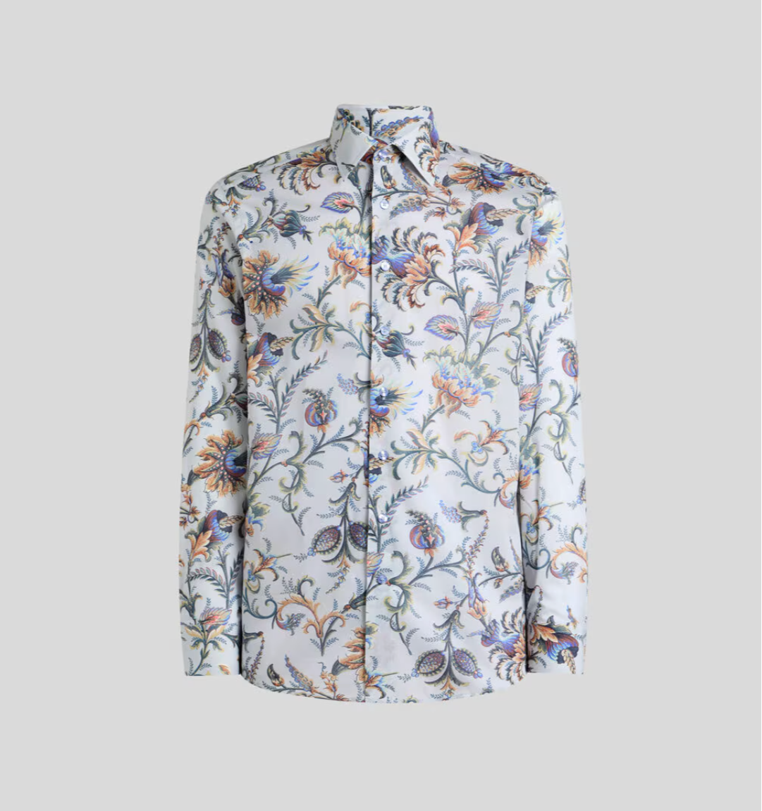 FLORAL COTTON MUSLIN SHIRT
