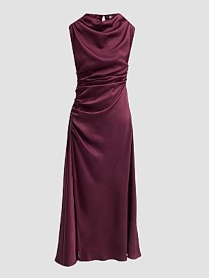 SAKS FIFTH AVENUE SIMKHAI BURKE DRAPED MIDI DRESS