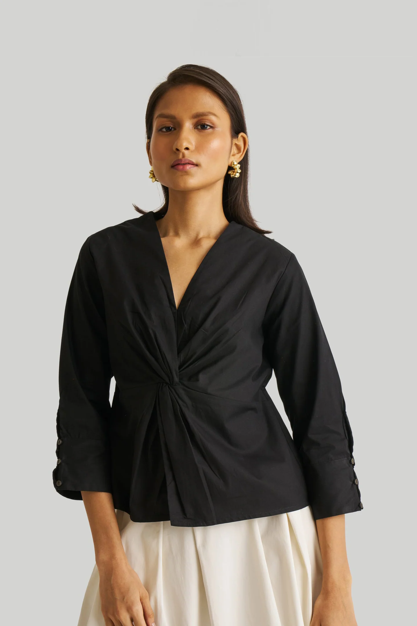 Front Twist Top in Black