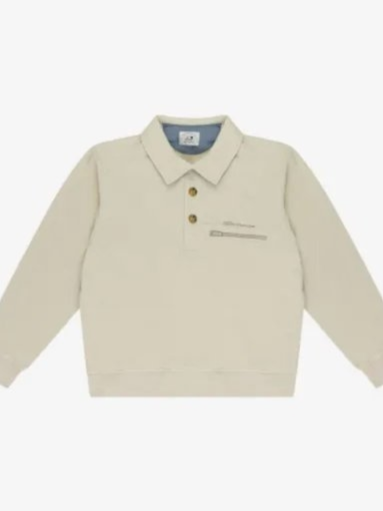 Stadium fleece "White" polo shirt