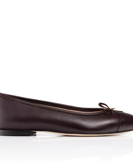 Cece Chocolate Leather Ballet Flat