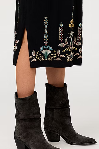 ITALIAN SUEDE SLOUCH WESTERN BOOT