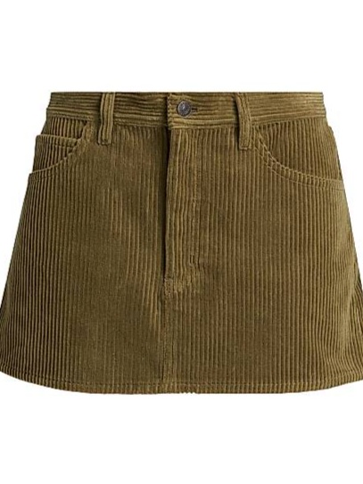 Corduroy Cotton A-Line Miniskirt