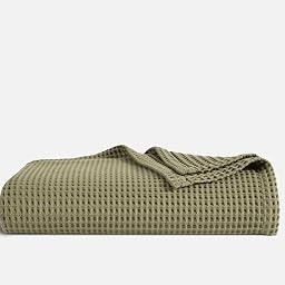 100% Cotton Luxury Waffle Throw Blanket - Fresh Moss