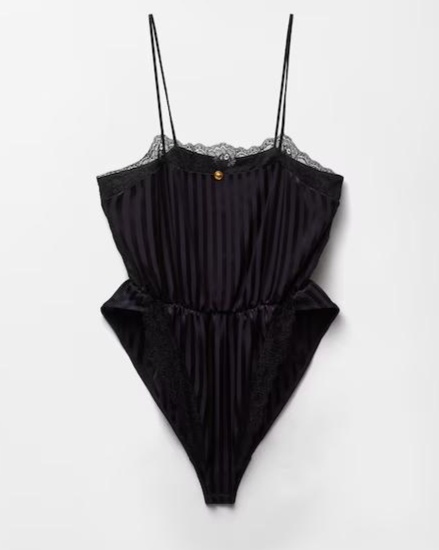 Lace-Trim Jacquard Silk Body