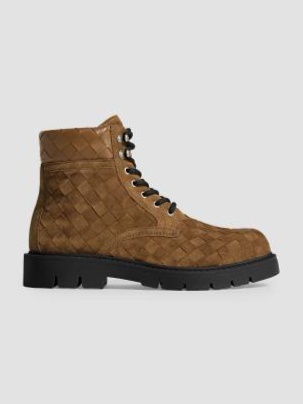 Haddock Suede Intrecciato Lace-Up Boots