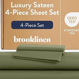 Sateen 4-Pc Sheet Set Hotel-Quality Luxury - Queen, Fresh Moss