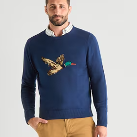 St Johns Bay Intarsia Mens Crew Neck Long Sleeve Pullover Sweater