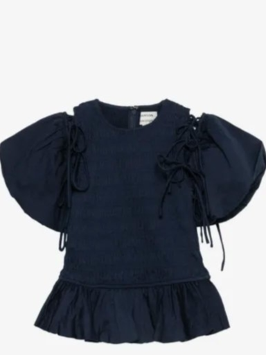 Becca shirred peplum blouse