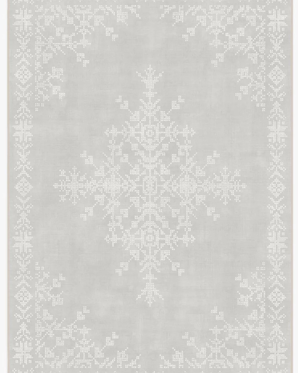 Snowstitch Soft Grey Rug