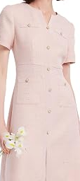 2026 Summer Tweed Dresses for Women Short Sleeve A-Line Spring Crew Neck Lace Elegant Dress Casual Daily Work