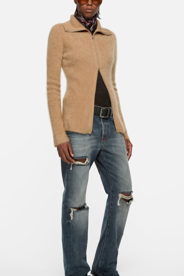 ACNE STUDIOS Cashmere zip-up cardigan