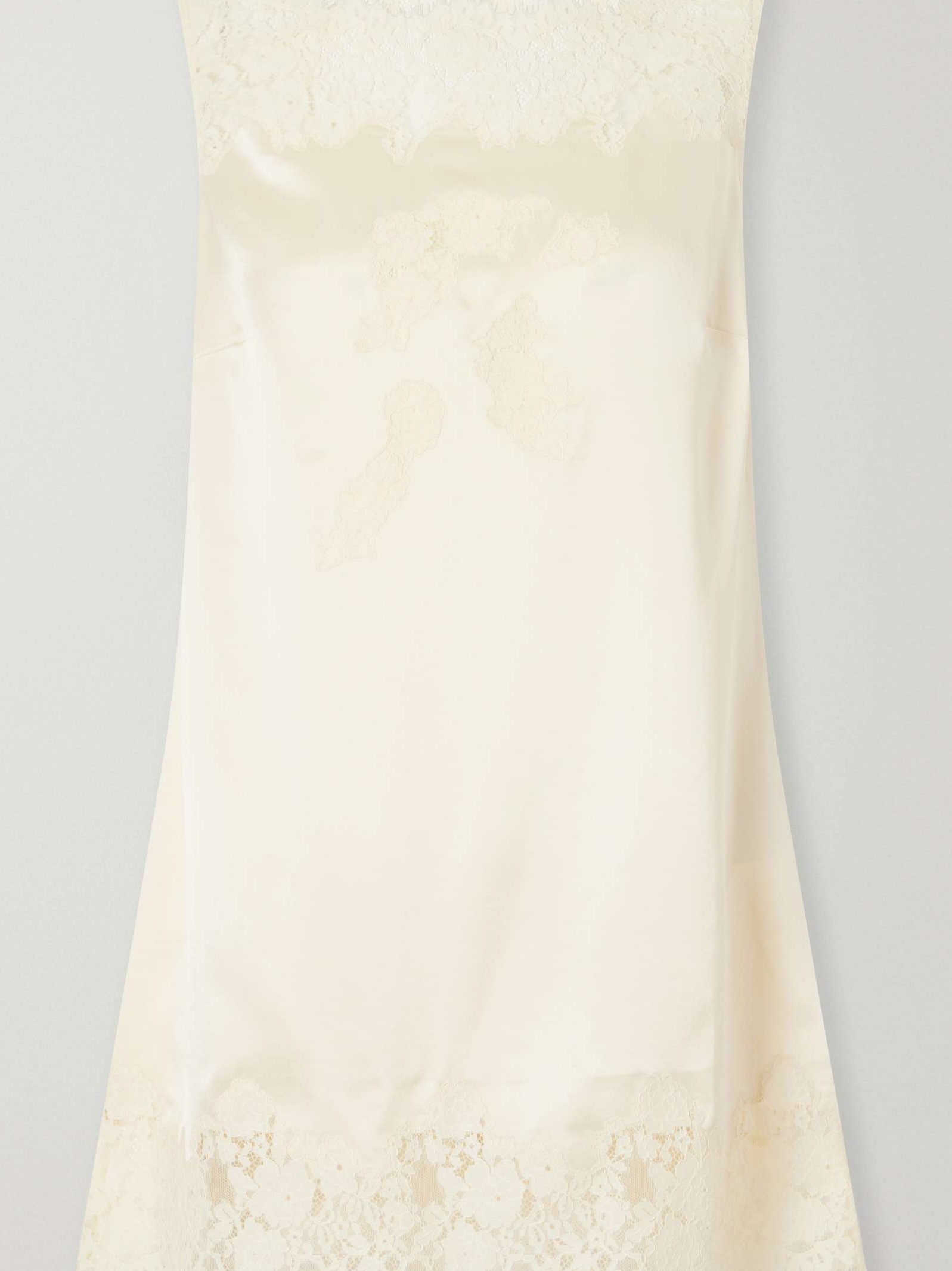 Vida lace-trimmed silk-satin mini dress