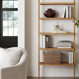 Nathan James Beacon Bohemian 5 Tier Bookshelf, Wall Mounted Bookcase, Solid Wood Bookshelf in Warm Pine