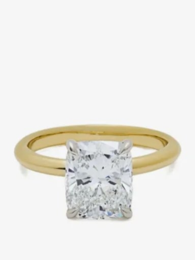 18K yellow gold and platinum diamond ring