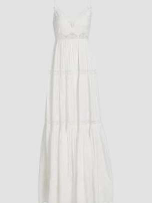 Espa Lace-Trim Cotton Maxi Dress
