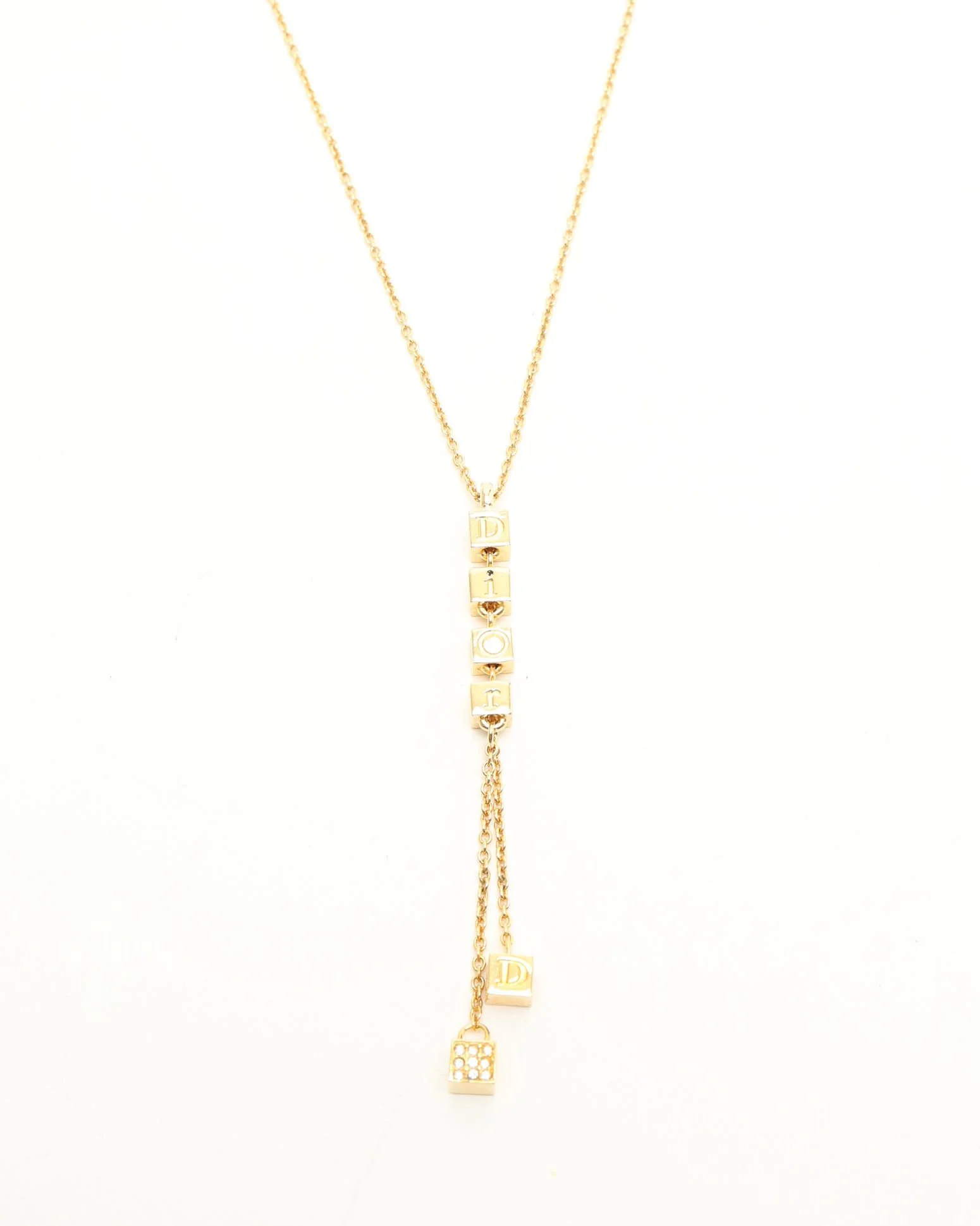 Christian Dior Logo Charm Necklace