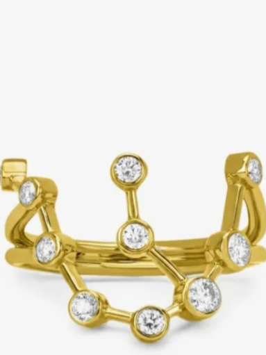 Aquarius Constellation diamond ring