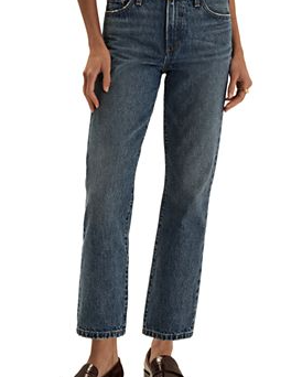 The Dot Mid Rise Straight Ankle Jeans in Charlestown