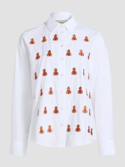 Bowery Bear Embroidered Poplin Shirt
