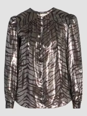 Farali Metallic Silk Printed Blouse