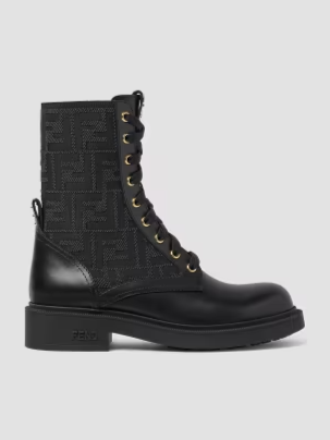 Filo Logo Leather Combat Boots