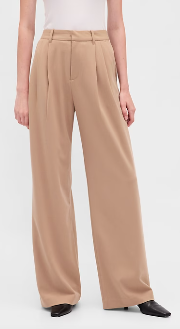 Gap 365 High Rise Brushed Twill Pleated Trousers