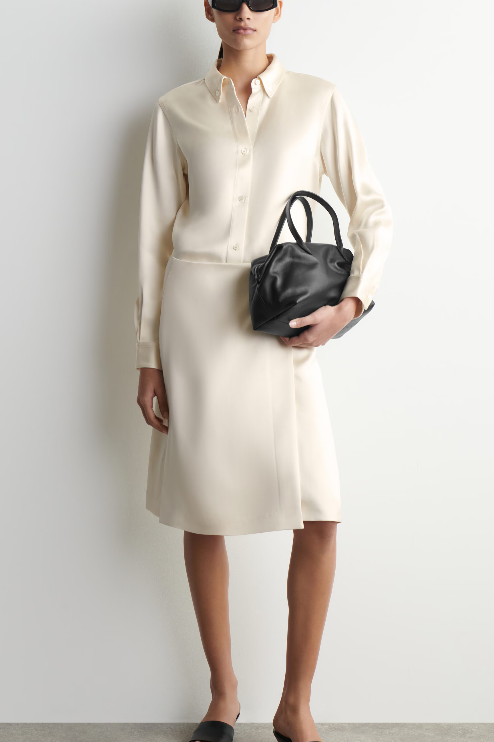 COS SATIN WRAP SKIRT